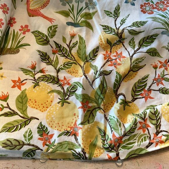 Pottery Barn Jocelyn Bird Lemon Duvet Cover Twin 1 Euro Sham Botanical 3pc Rare - Picture 7 of 7